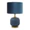 Blue Glass Transitional Table Lamp, 20" x 13" x 13"